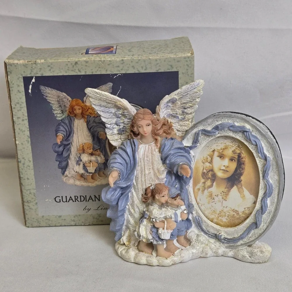 Polyresin Guardian Angel Picture Photo Frame by Lincolnshire With Box,‎ Vintage